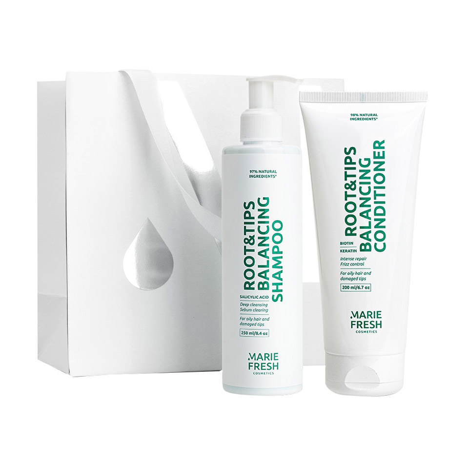 Подарунковий набір для волосся Marie Fresh Cosmetics Root &amp; Tips Balancing (шампунь, 250 мл + кондиціонер, 200 мл)